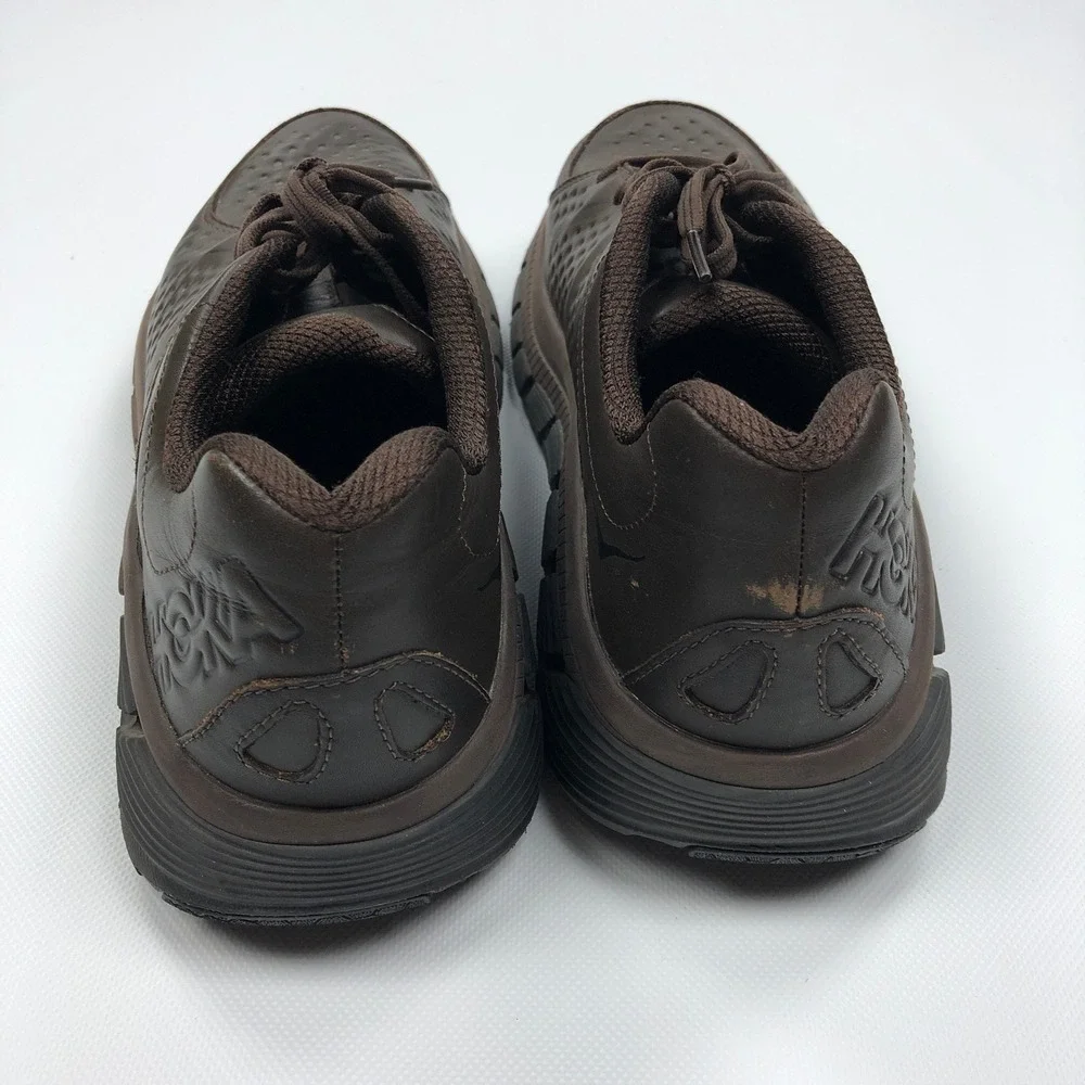 Hoka One Gaviota LTR Brown Leather Walking Shoes Mens 11.5 1019574 DSBC